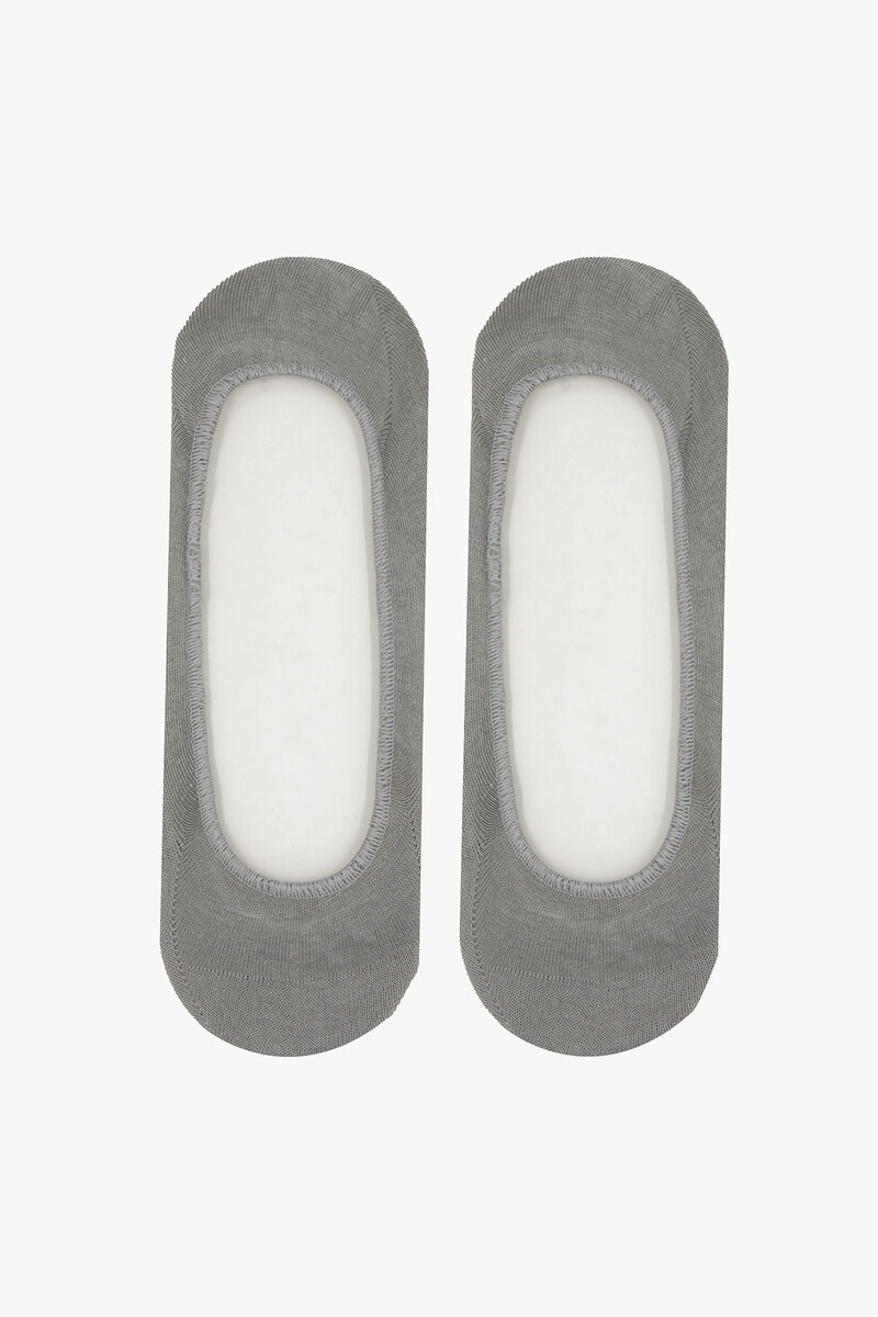 Açık Gri Unisex Coton Babet Çorap - 1