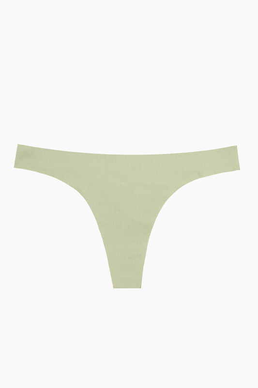 Açık Haki Mavi Lacivert 3'lü Lazer Kesim İz Yapmaz Tanga - NBB