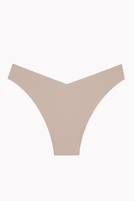 Açık Pembe Gül Kurusu Açık Kahve 3'lü Lazer İz Yapmaz V Shape Brazillian Külot - NBB