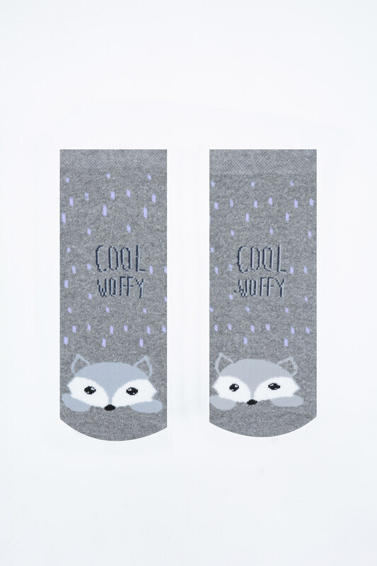 Antrasit Cool Woffy Patik Çorap - 1
