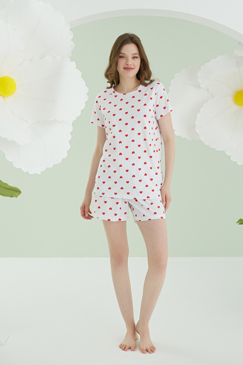 Bej Kalpli Şortlu Pijama Takımı - 3