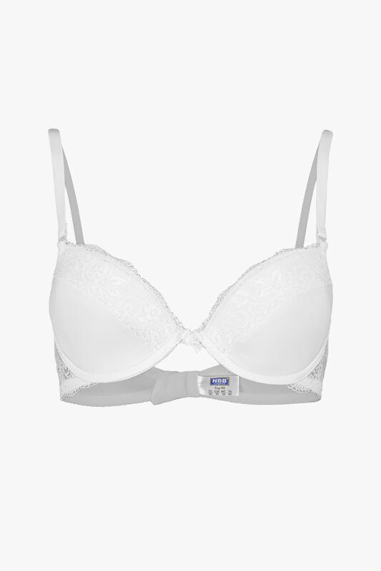 Beyaz Çıkarılabilir Destekli Dantel Detaylı Sütyen - NBB