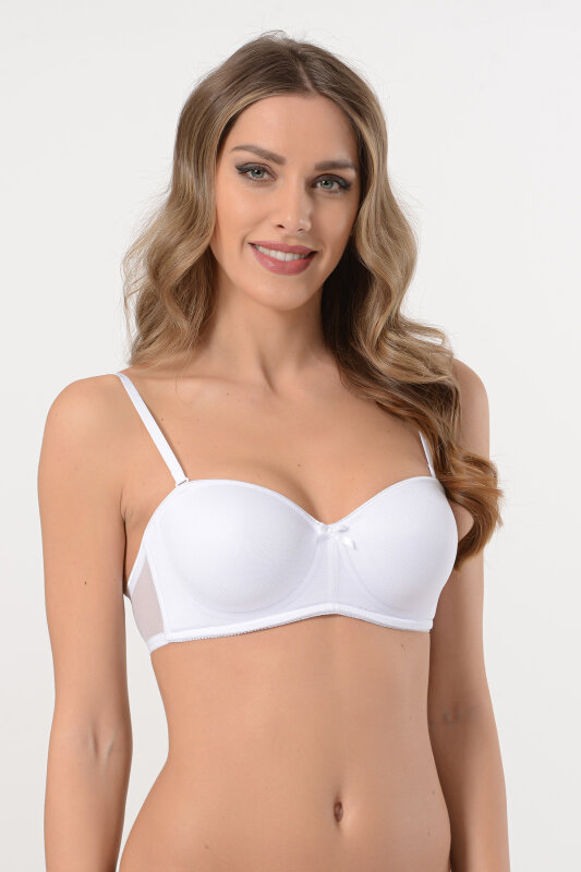 Beyaz Desteksiz Straplez Sütyen - NBB