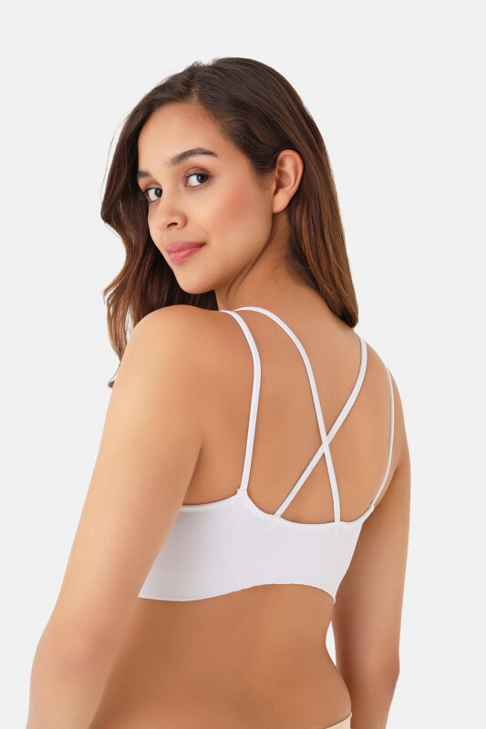 Beyaz Dikişsiz Kaplı Bralet - NBB