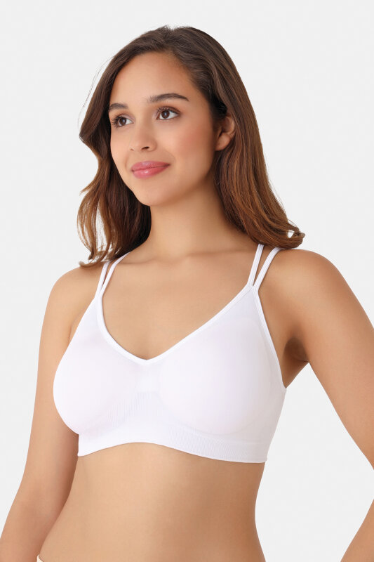 Beyaz Dikişsiz Kaplı Bralet - NBB