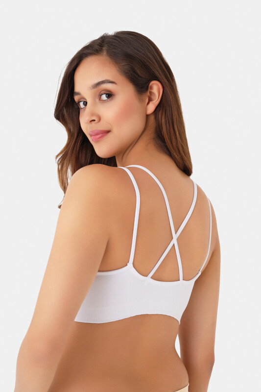 Beyaz Dikişsiz Kaplı Bralet - NBB