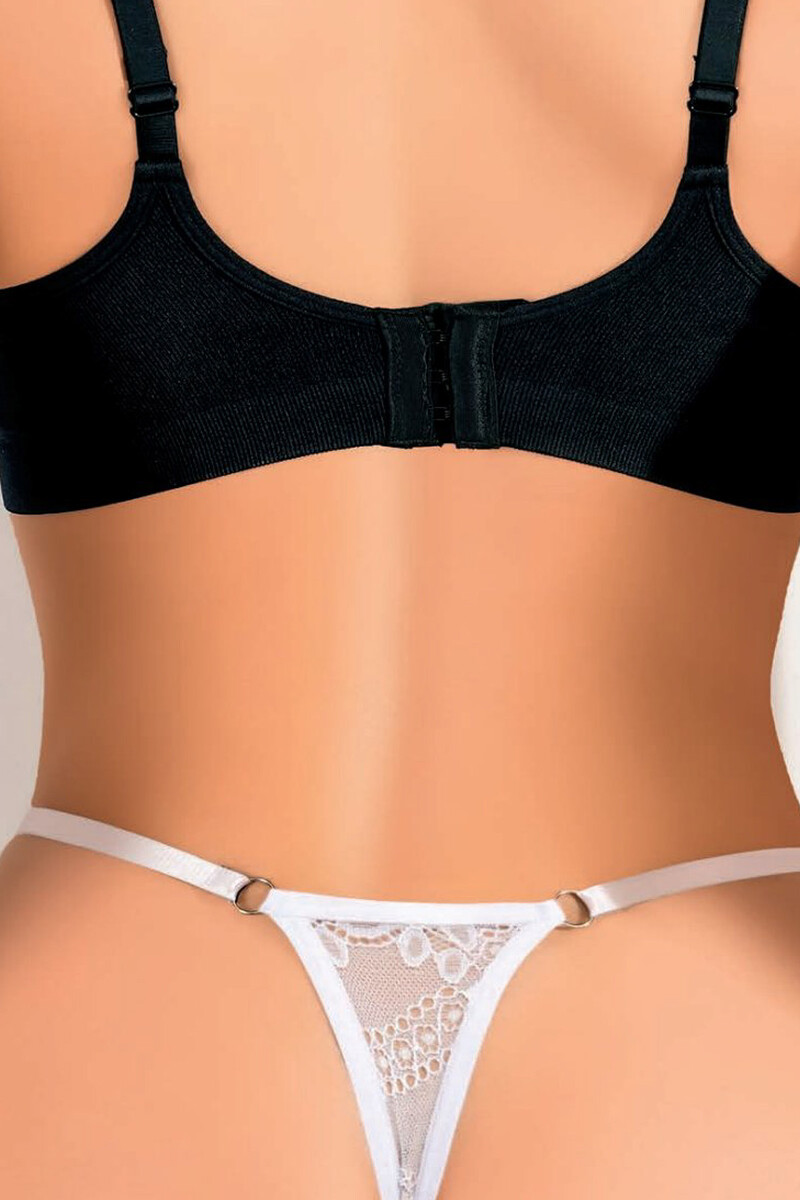 Beyaz Nightlight Bacak Bantlı Fantezi String - 2