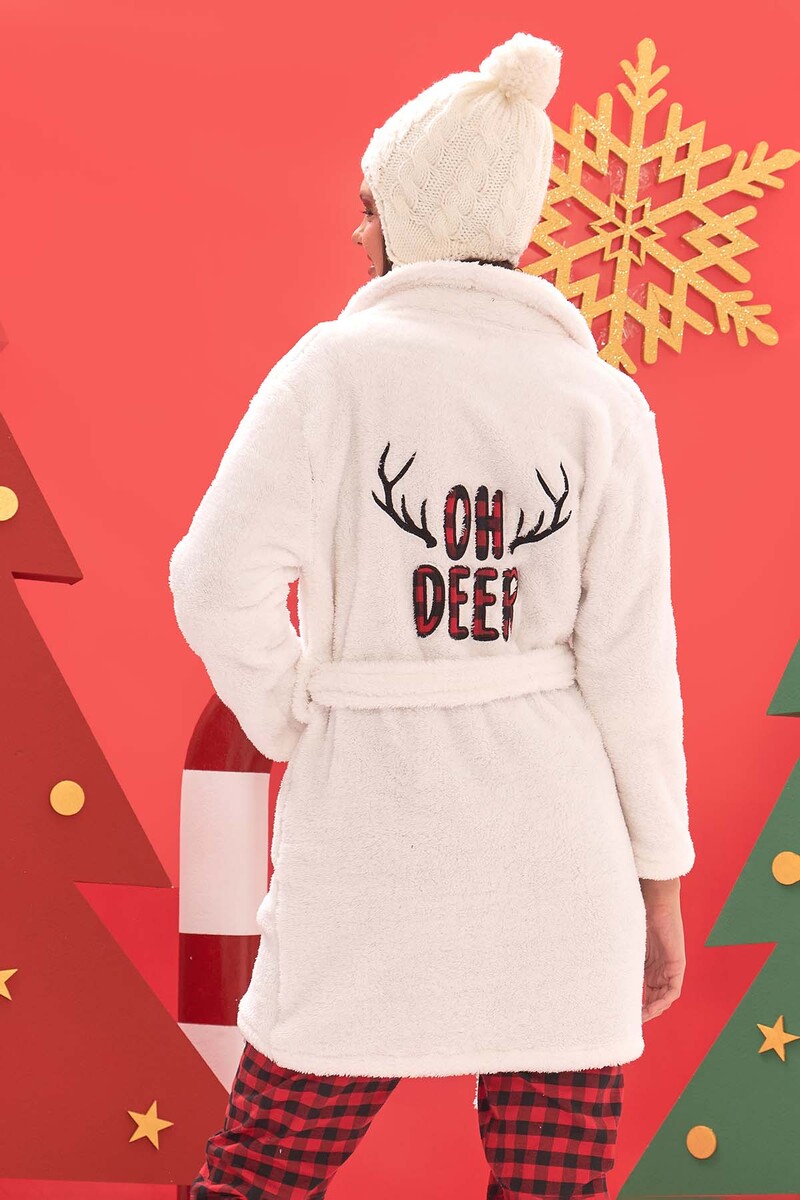 Beyaz Oh Deer Welsoft Tek Sabahlık - 3
