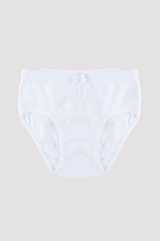 Beyaz Ribanalı Kız Çocuk Slip Külot - NBB