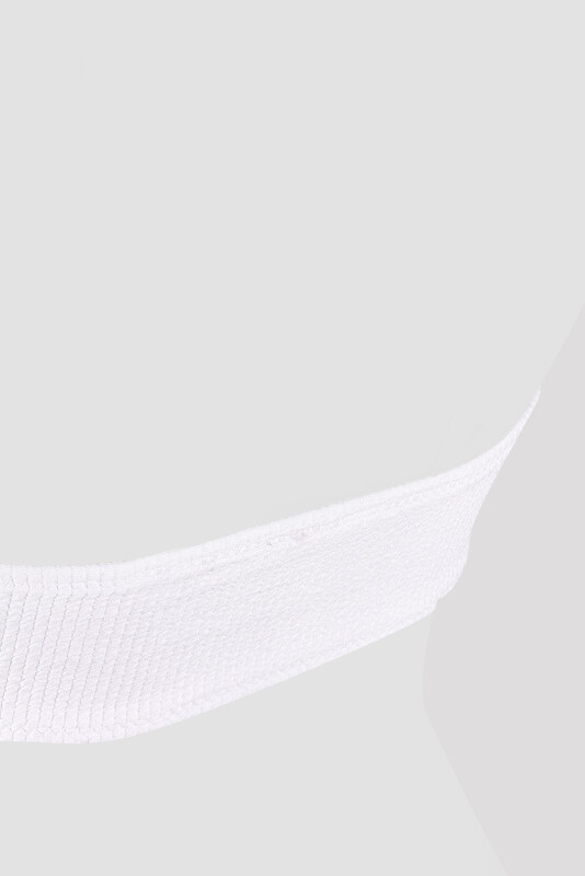 Beyaz Square Wick Straplez Tek Üst Bikini - LOYA