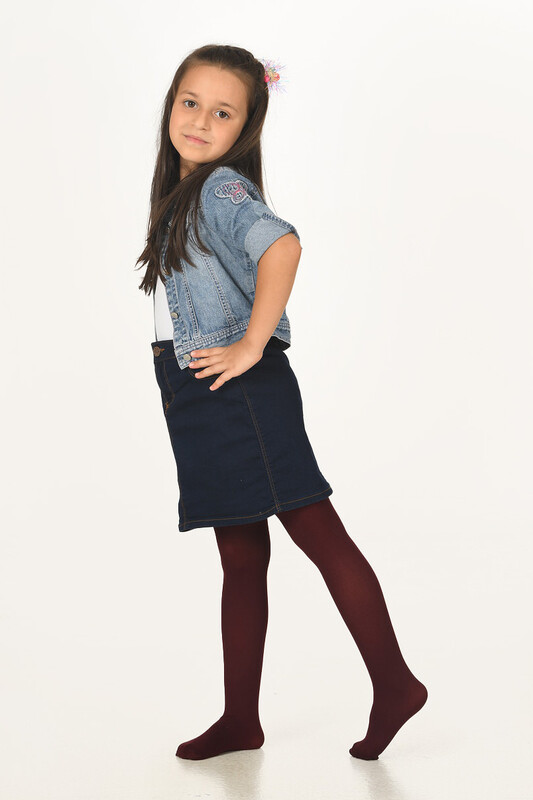 Bordo 40 Denye Çocuk Külotlu Çorap 