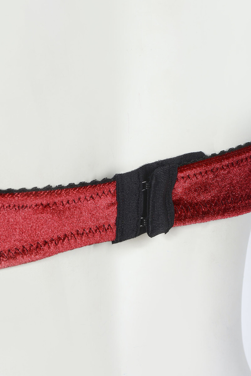 Bordo Chest Lacy Sütyen Külot Takımı - 3