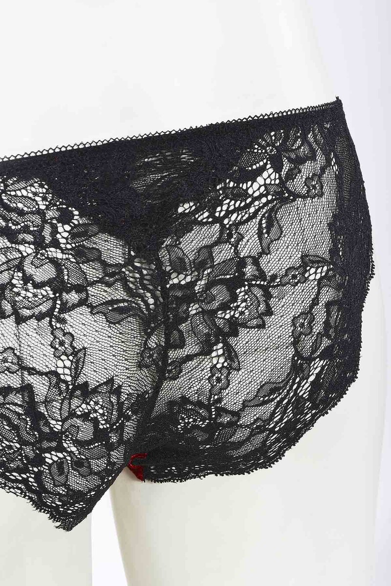 Bordo Chest Lacy Sütyen Külot Takımı - 5