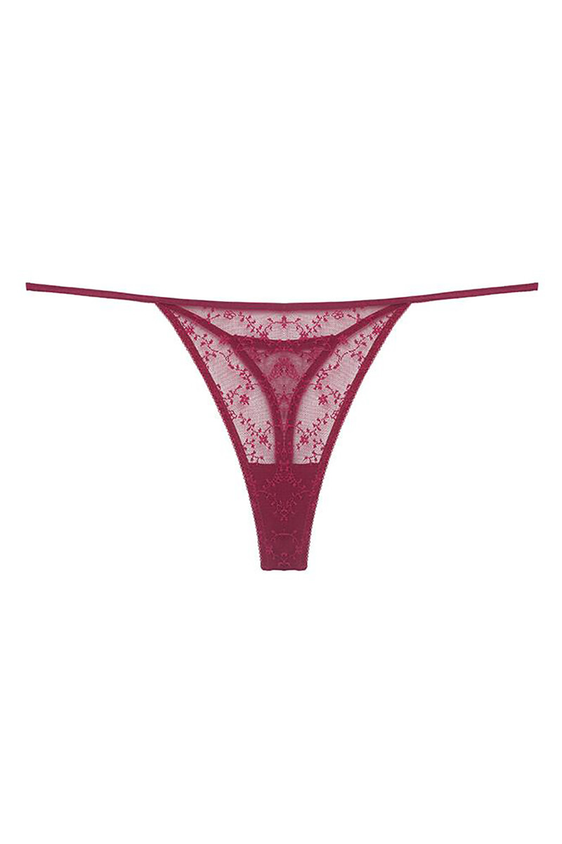 Bordo Gülpembe String Külot - 1