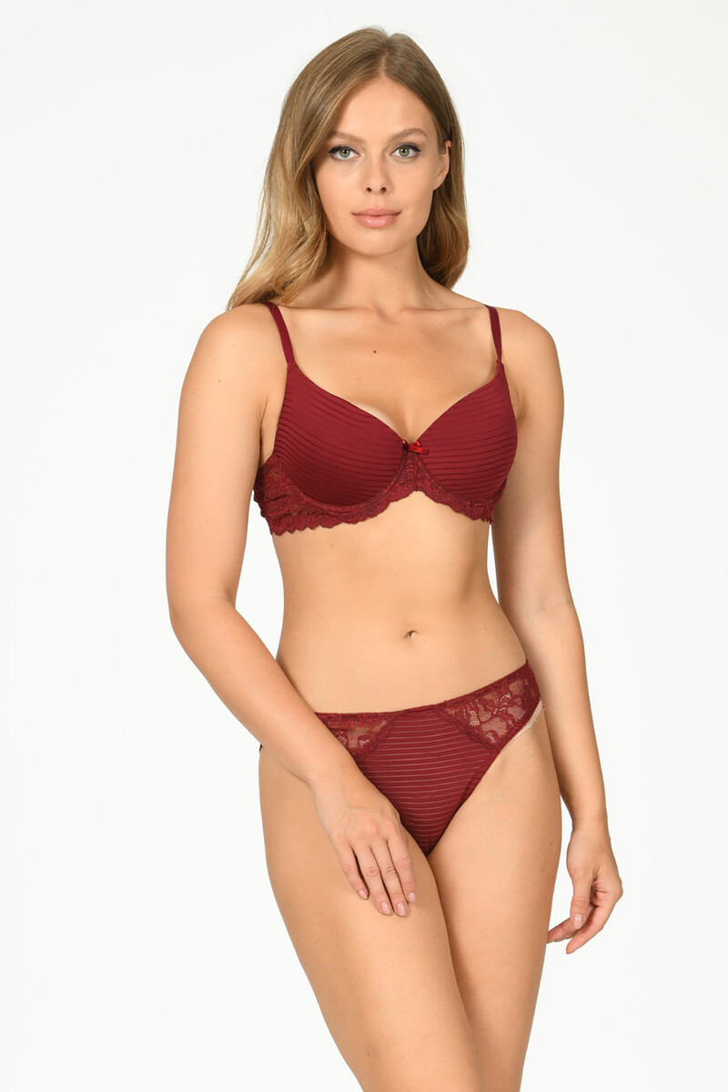 Bordo Harmony Hafif Destekli Sütyen Takımı - 1