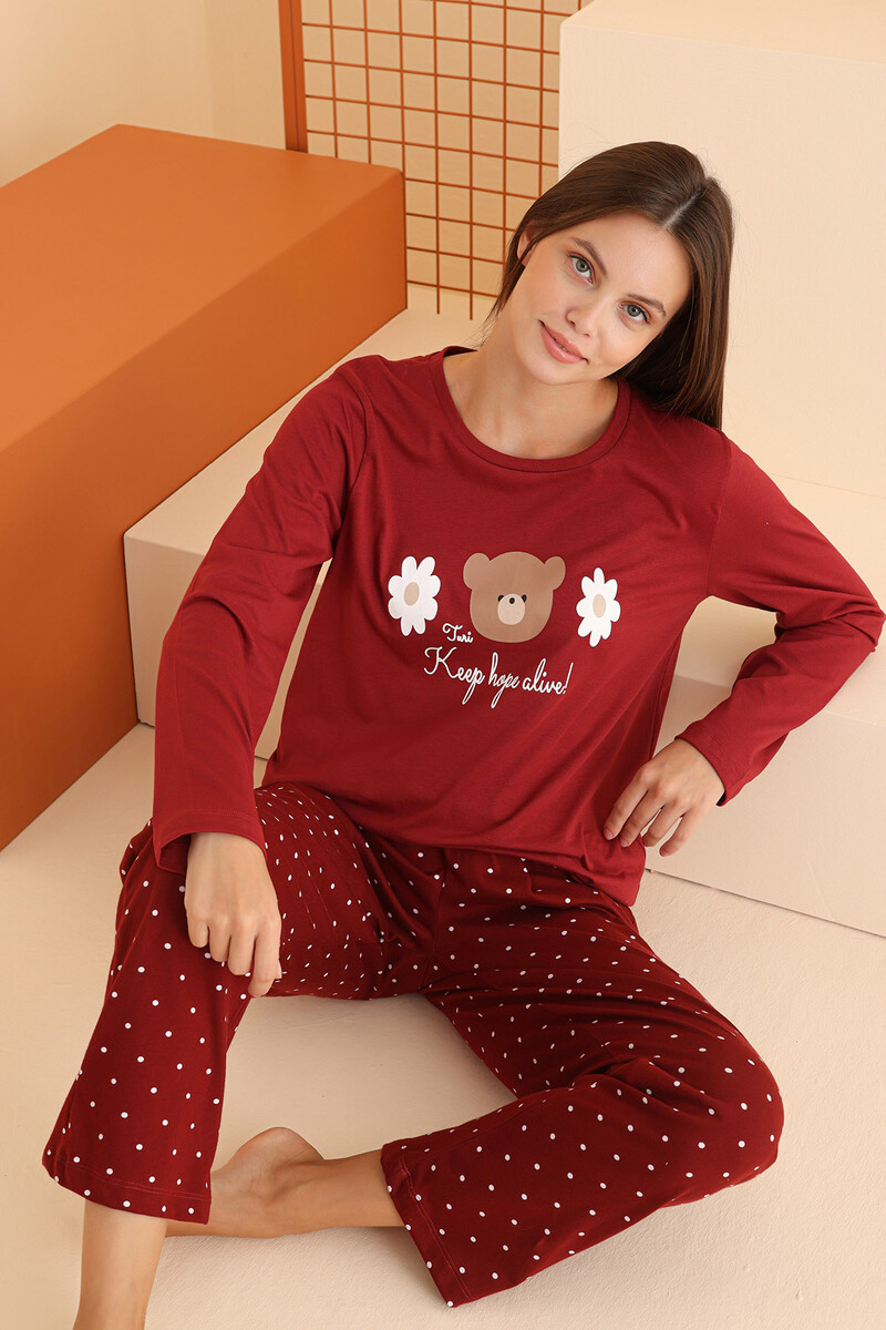 Bordo Keep Hope Alive Pijama Takımı - 1