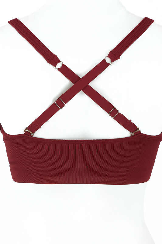 Bordo Light İnvisible V Kesim Dikişsiz Sütyen - NBB