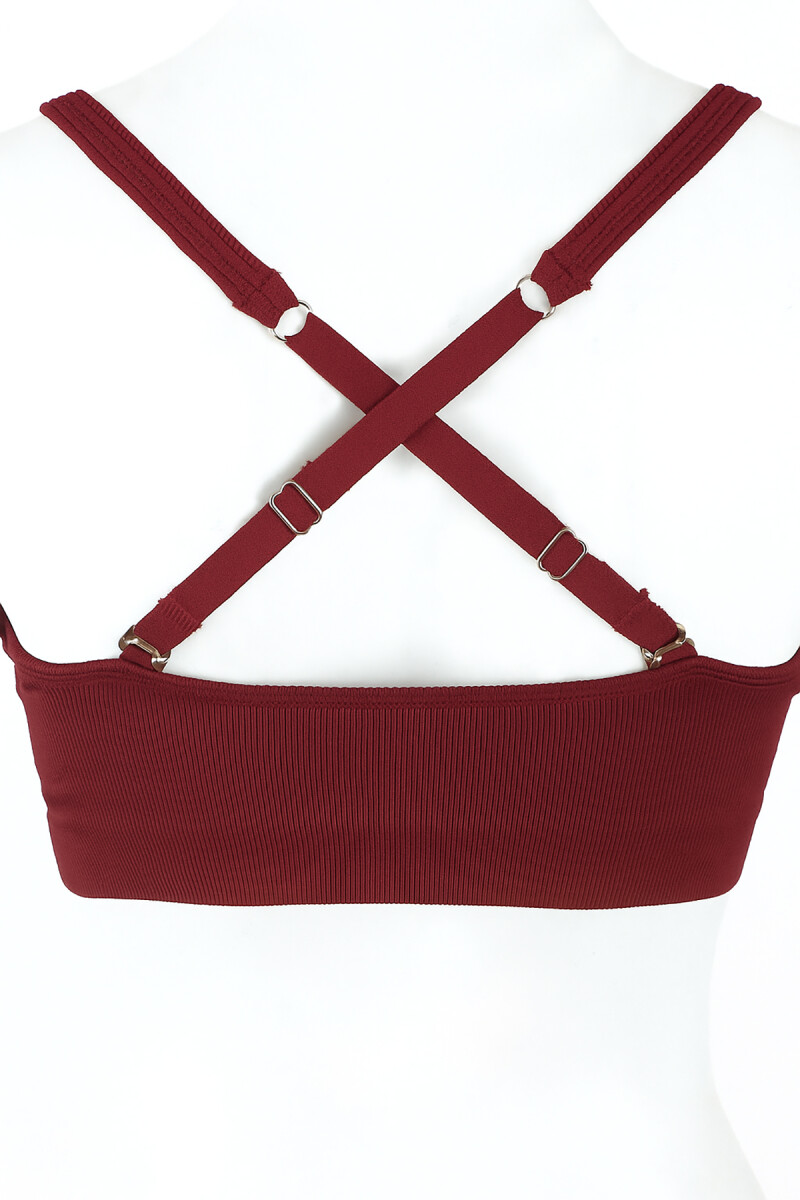 Bordo Light İnvisible V Kesim Dikişsiz Sütyen - 2
