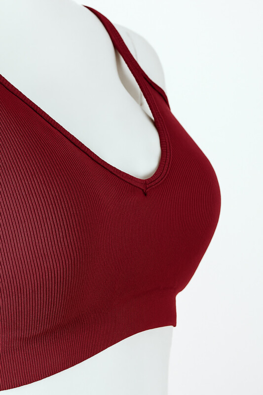 Bordo Light İnvisible V Kesim Dikişsiz Sütyen - NBB