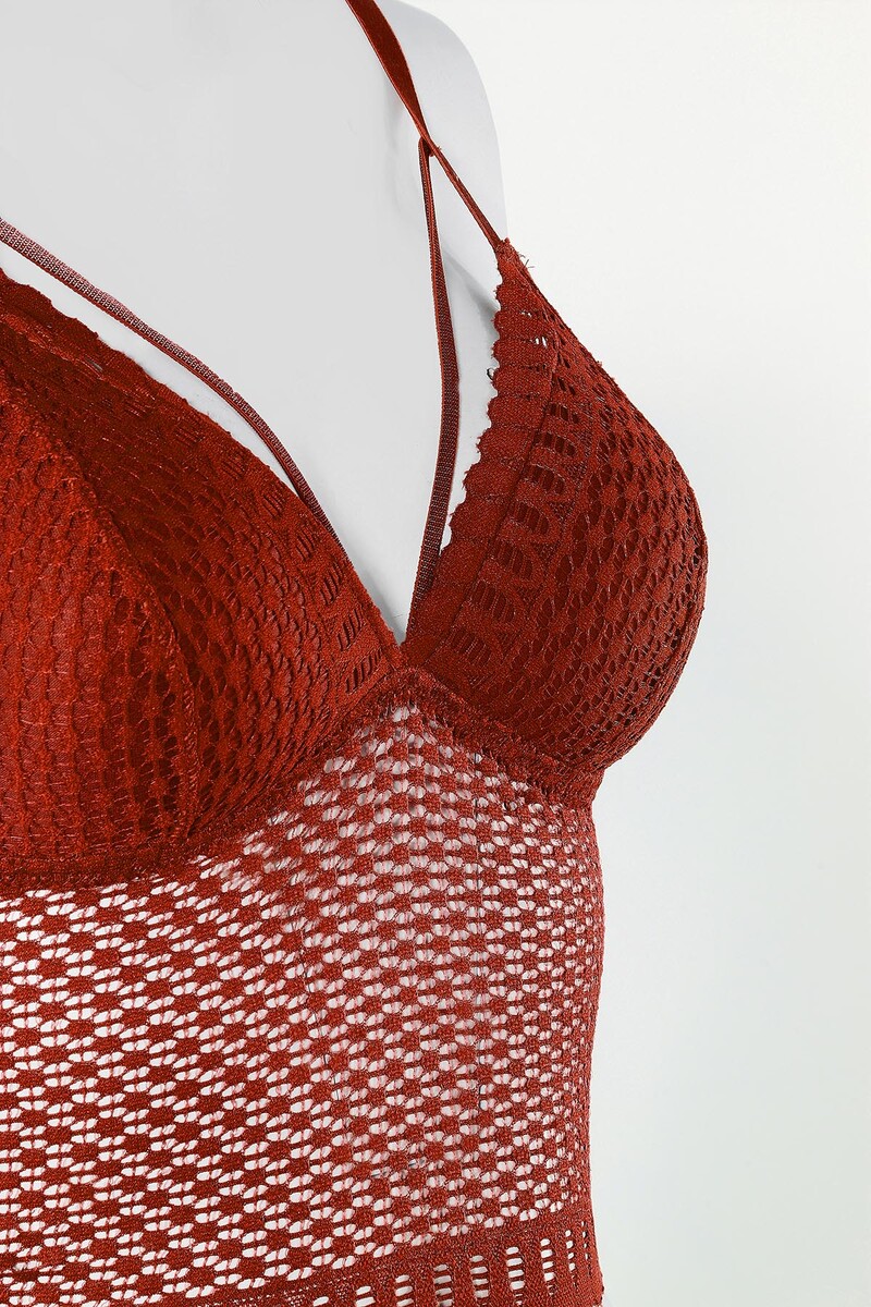Bordo Helen Fileli Bralet Sütyen - 2