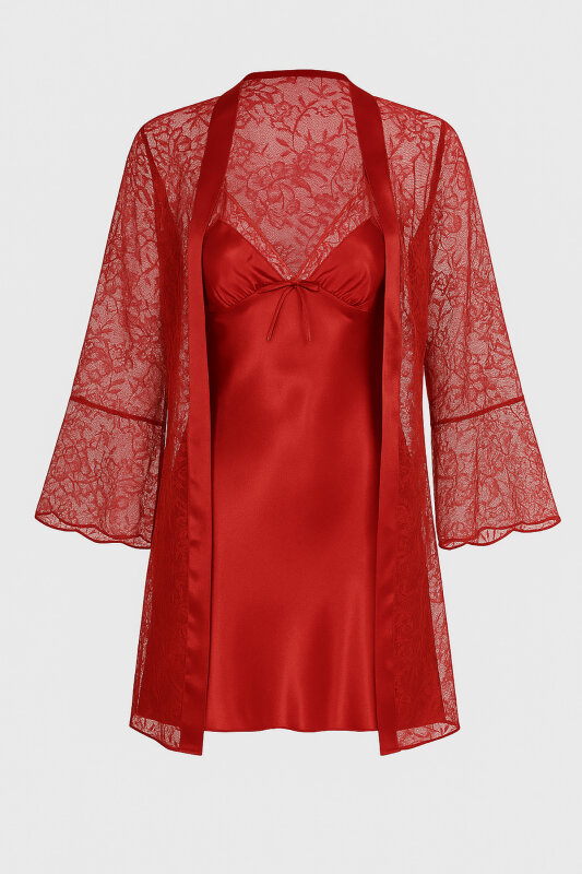 Bordo Precious Gecelik Sabahlık Takımı - NBB