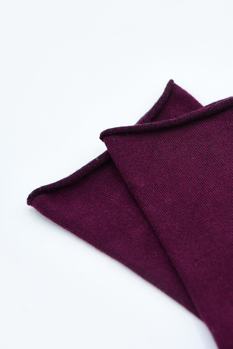 Bordo Simple Bambu Soket Çorap - 2