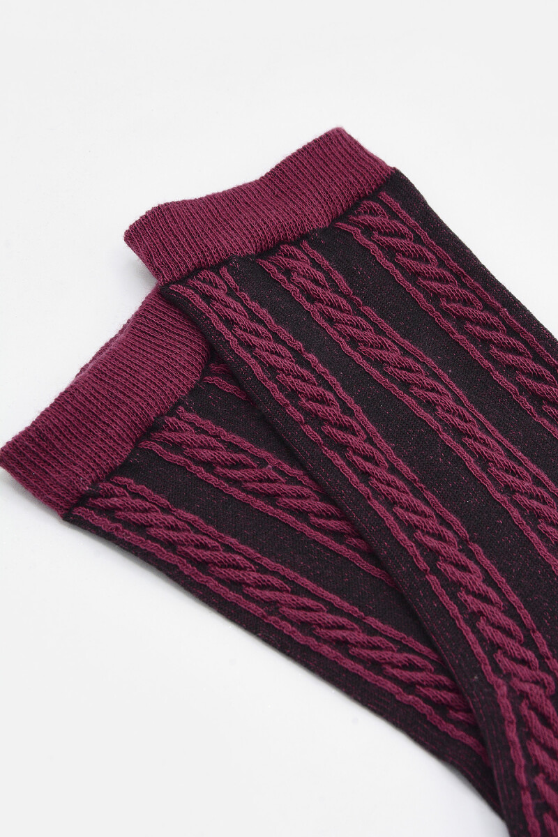 Bordo Soket Çorap - 3