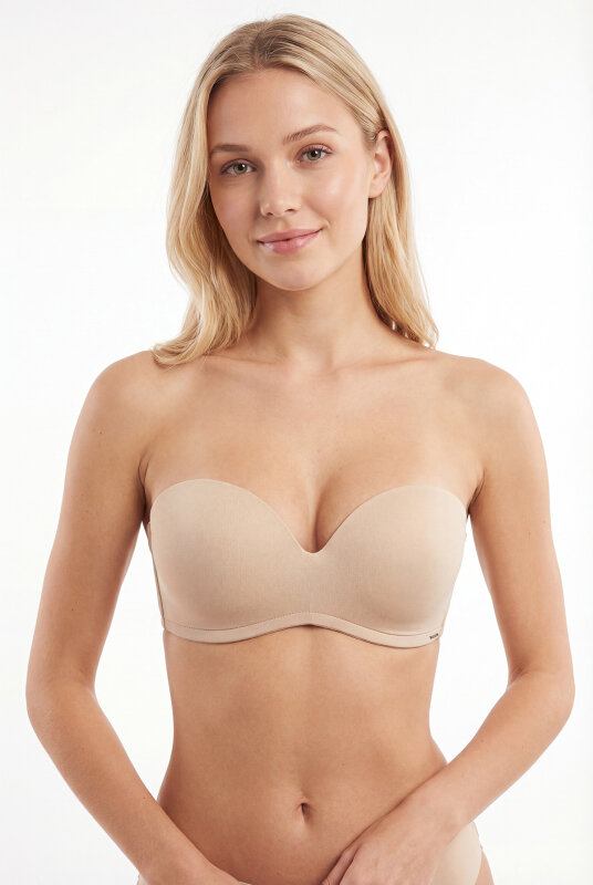 Ekru Askısız Straplez Destekli Sütyen - NBB