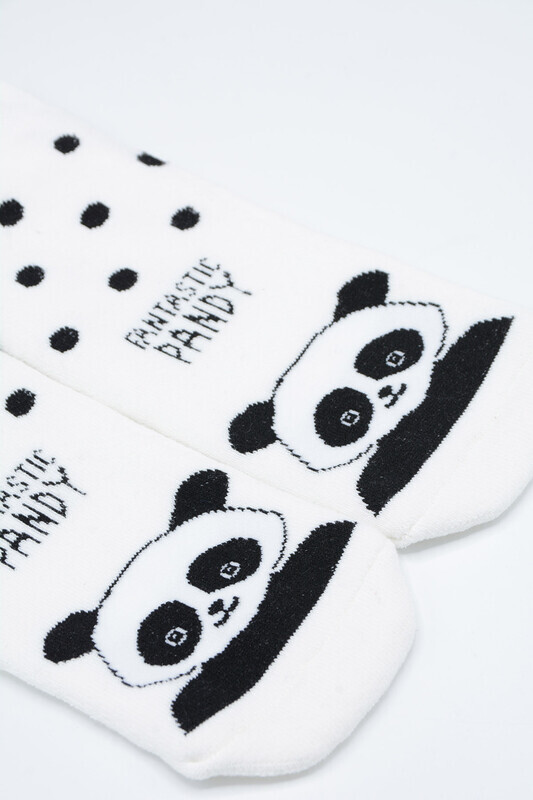 Ekru Fantastic Pandy Patik Çorap - 2