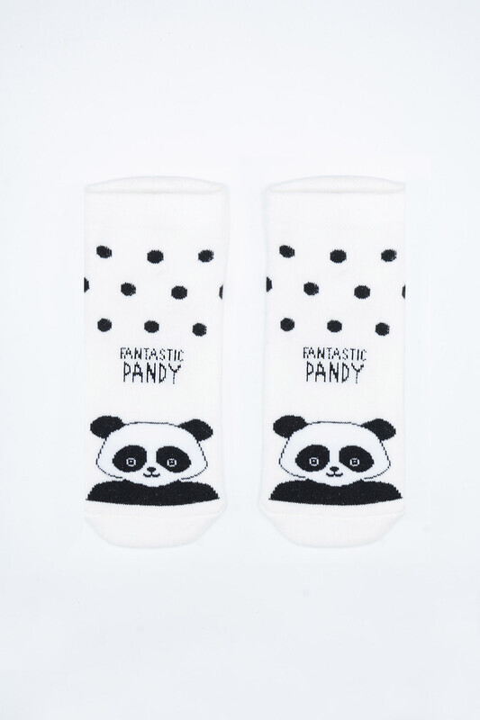 Ekru Fantastic Pandy Patik Çorap - 1
