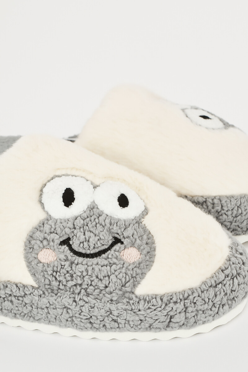 Ekru-Gri Kurbağa Ev Terliği - 2