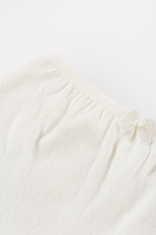 Ekru Jakarlı Kız Çocuk Paçalı Şort Külot - NBB