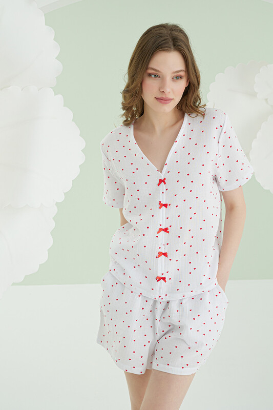 Ekru Kalpli Şortlu Önden Bağlamalı Şort Takım - NBB