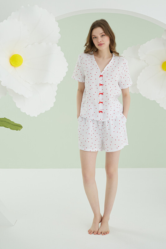 Ekru Kalpli Şortlu Önden Bağlamalı Şort Takım - NBB