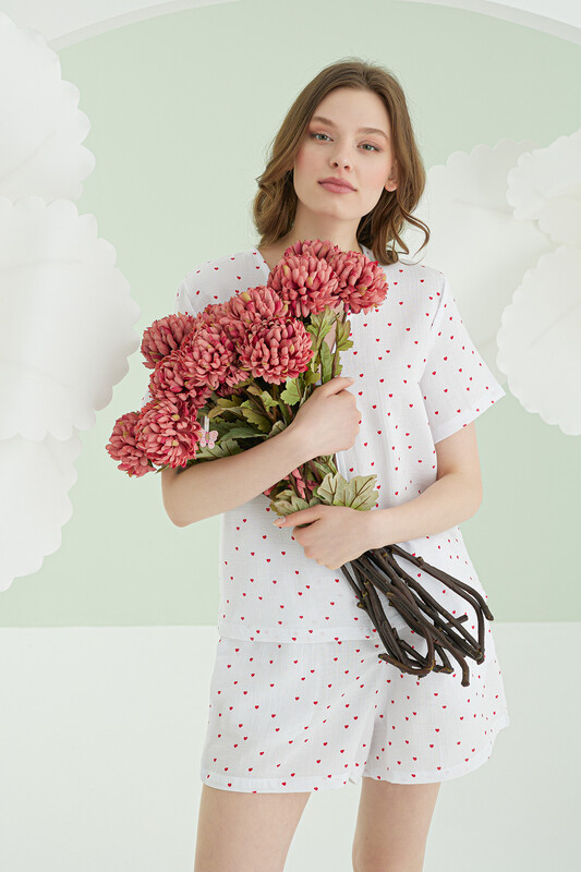 Ekru Kalpli Şortlu Önden Bağlamalı Şort Takım - NBB