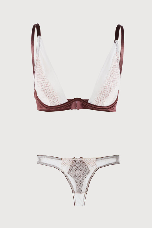 Ekru Kindly Kapsız Sütyen Takım - NBB