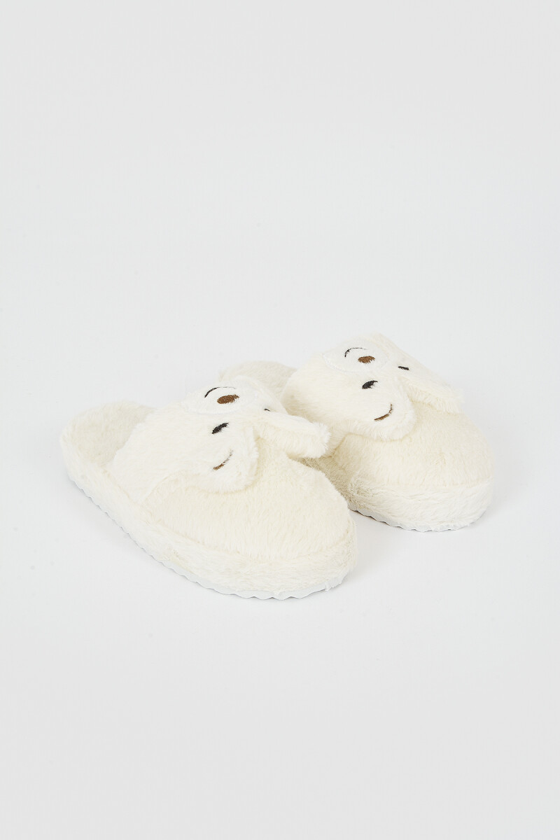 Ekru Pandalı Ev Terliği - 4