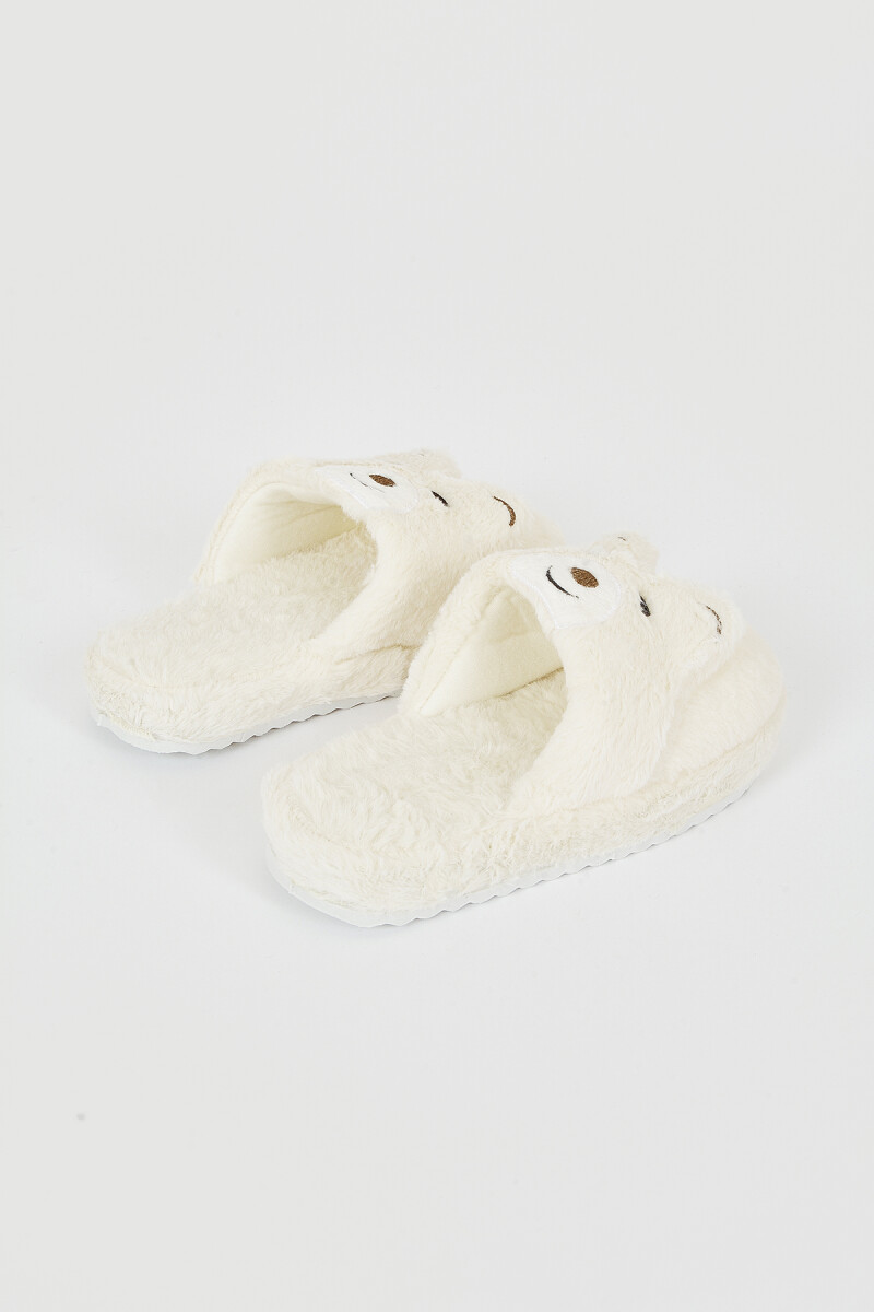 Ekru Pandalı Ev Terliği - 6