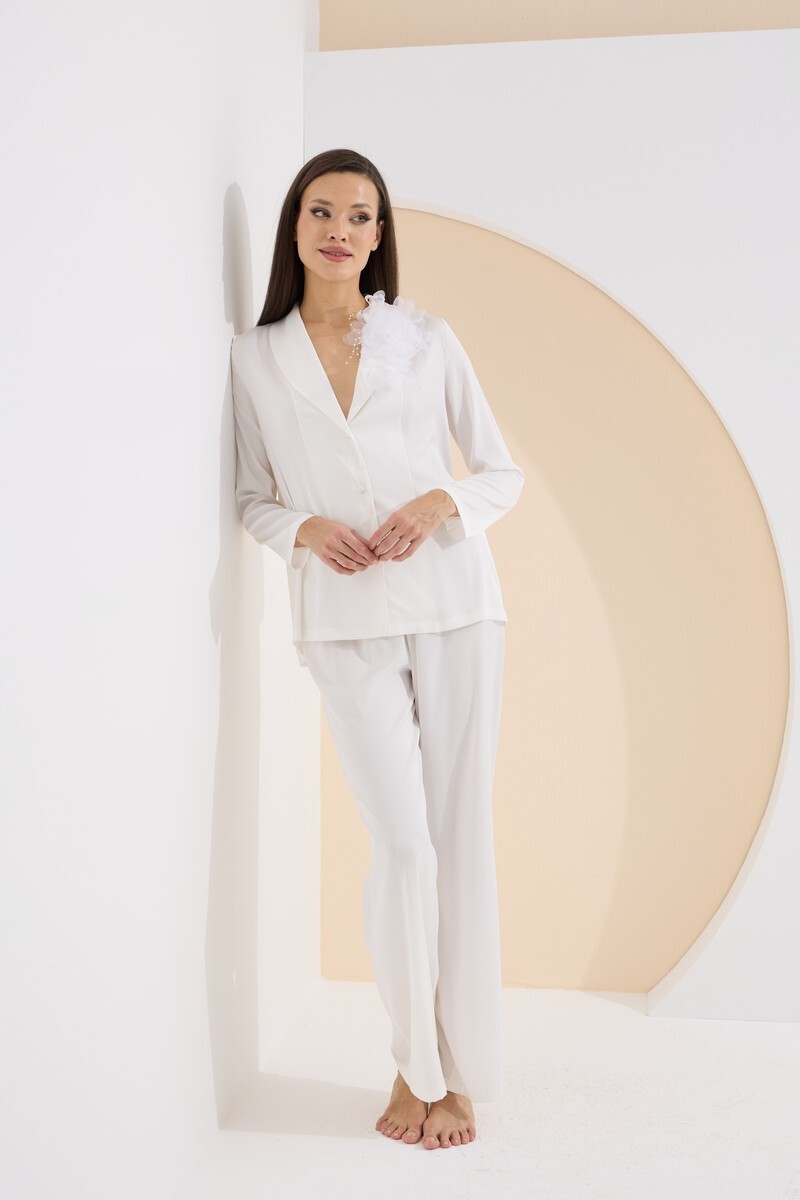 Ekru Premium Bella Pijama Takımı - 1