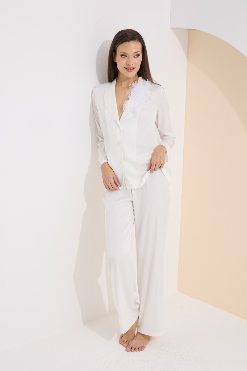 Ekru Premium Bella Pijama Takımı - 3