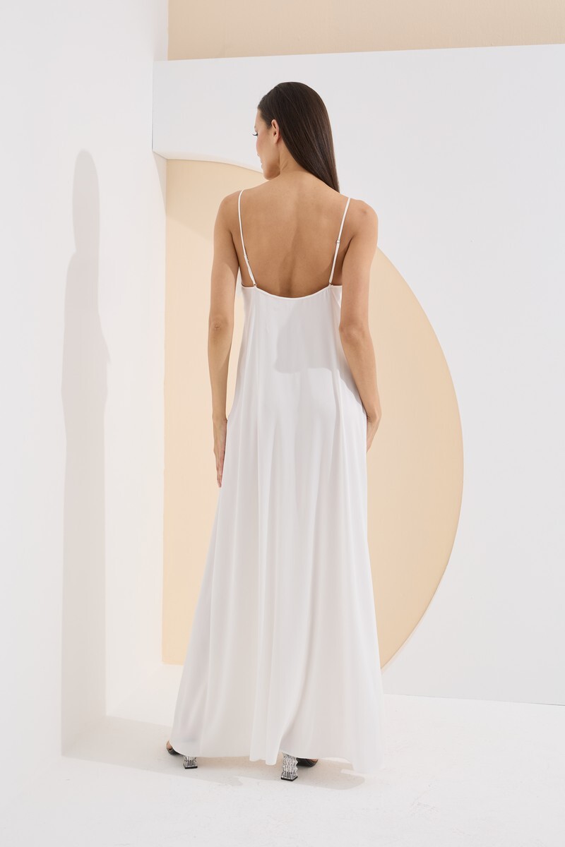 Ekru Premium Valentina Uzun Gecelik - 4