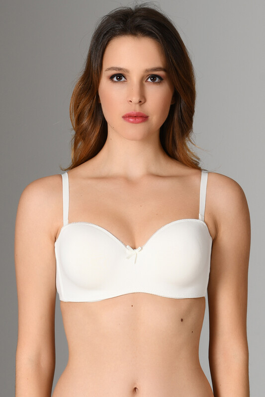 Ekru Rengi Comfort C Cup Straplez Sütyen - LOYA