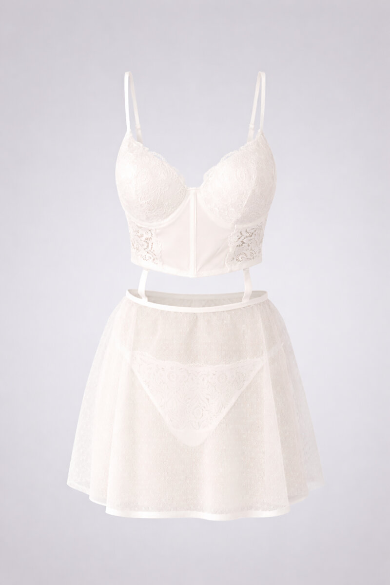 Ekru Valencıa Transparan Babydoll - 6