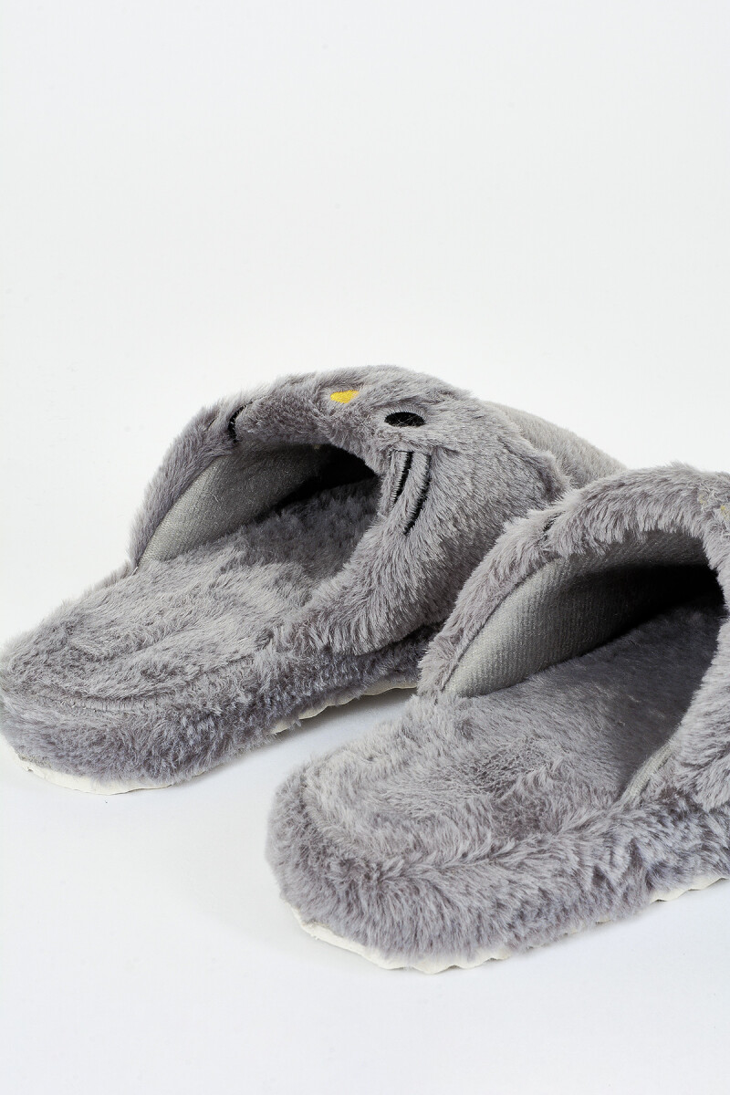 Füme Kedi Figürlü Ev Terliği - 3