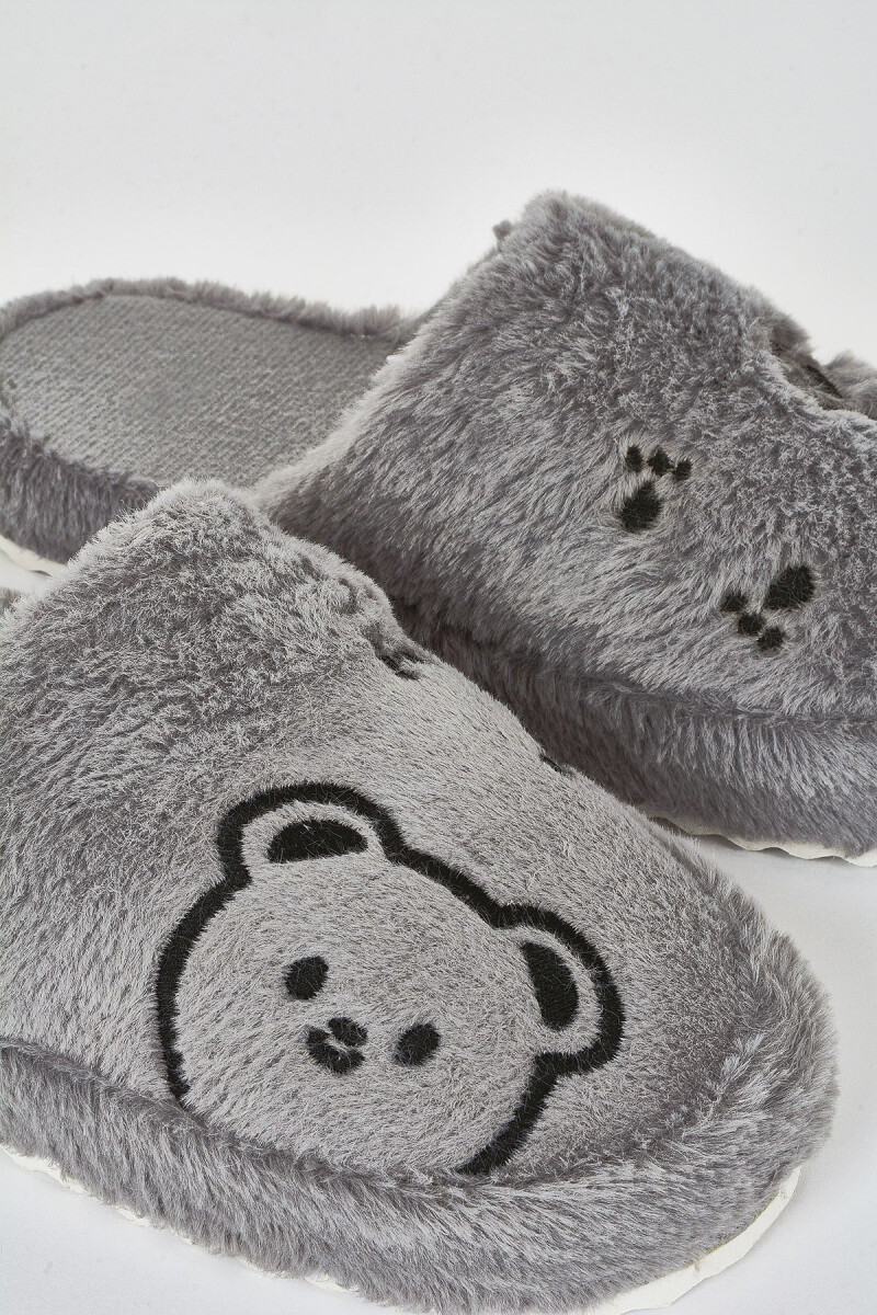 Füme Yandan Ayıcıklı Ev Terliği - 2