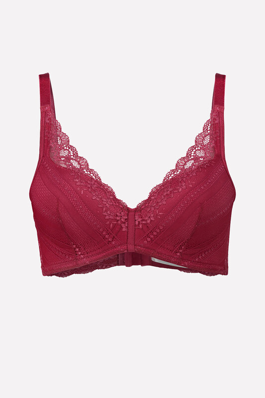 Fuşya Glam Lace Destekli Sütyen Takımı - NBB