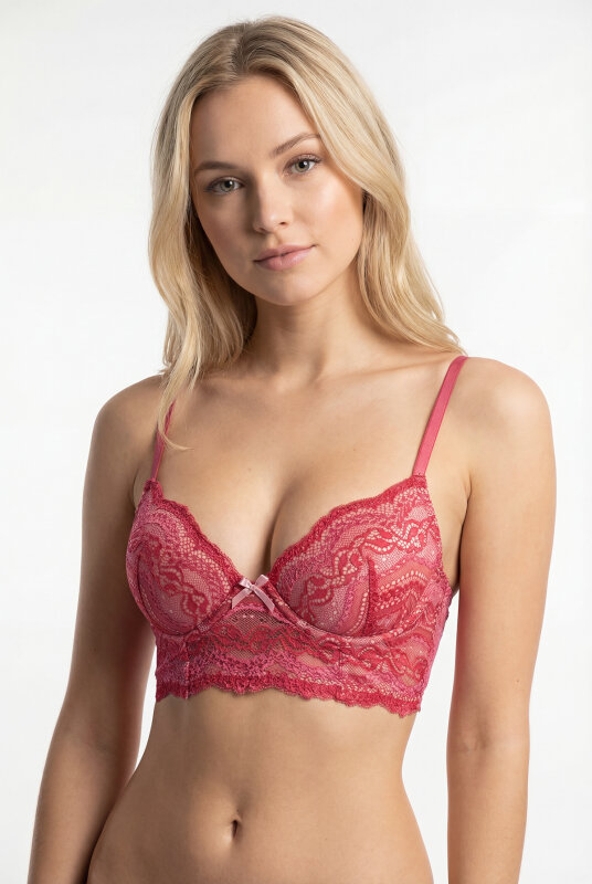 Fuşya Hafif Destekli Kısa Büstiyer - NBB