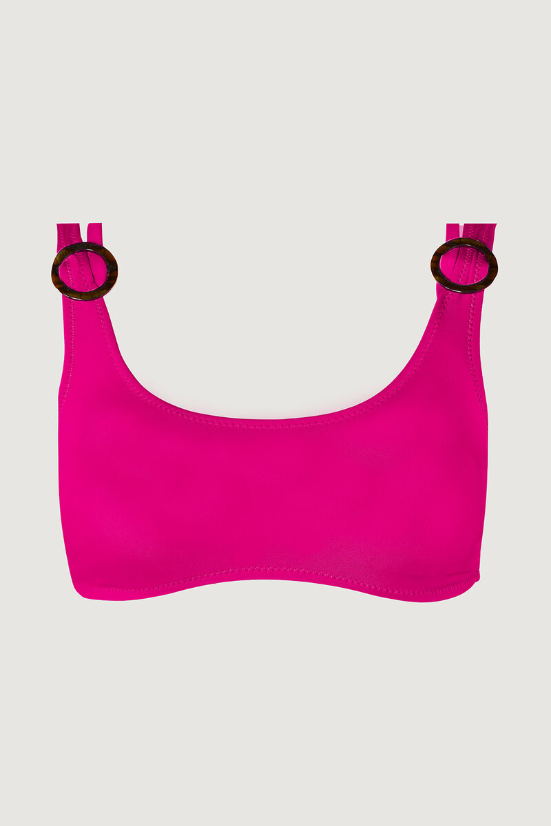 Fuşya Halter Tek Üst Bikini - 1