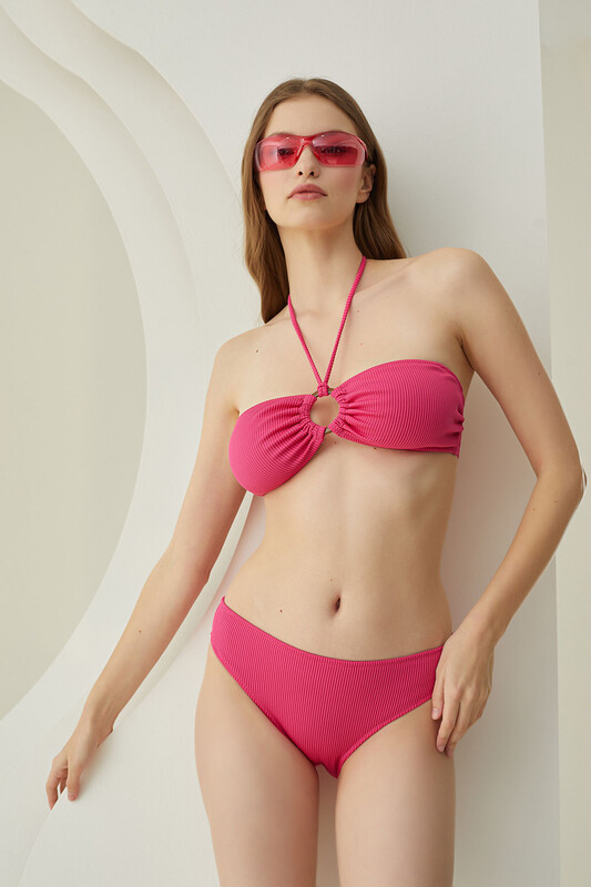 Fuşya Reps Basic Tek Alt Bikini - LOYA