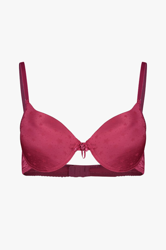 Fuşya Yıldız Desenli Hafif Destekli Sütyen - NBB